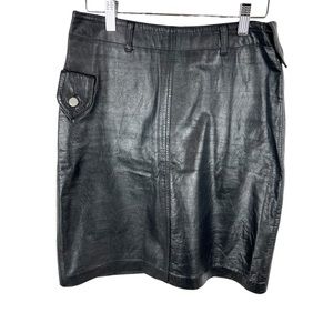 VINTAGE Outerbound Genuine Leather High Rise Mini Skirt 9/10